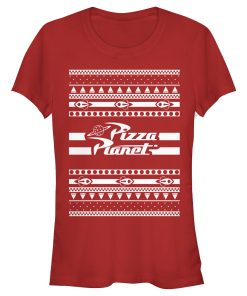 Junior’s Toy Story Ugly Christmas Pizza Planet T-Shirt