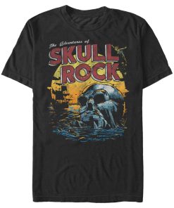 Men_s Peter Pan Skull Rock Vintage Sunset Poster T-Shirt