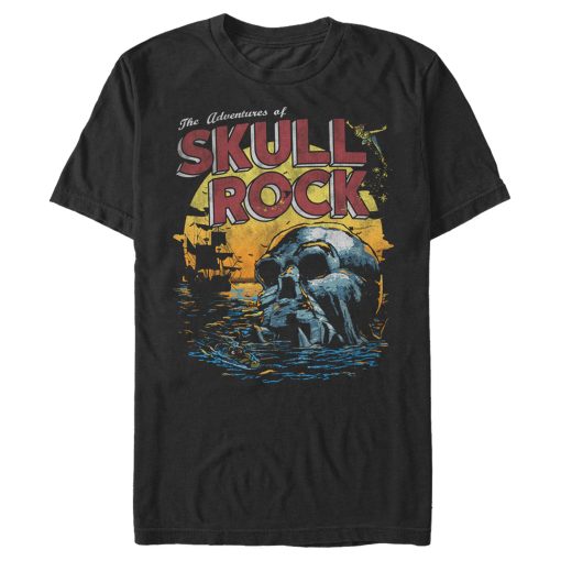 Men_s Peter Pan Skull Rock Vintage Sunset Poster T-Shirt