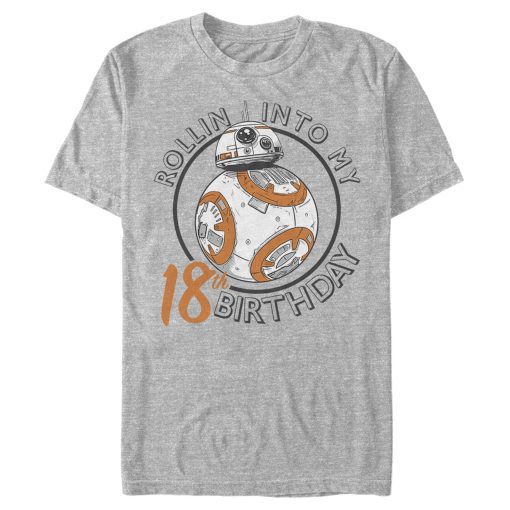 Men_s Star Wars BB-8 Rollin Into My 18th Birthday Portrait T-Shirt