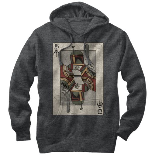 Men_s Star Wars Boba Fett Playing Card Pull Over Hoodie