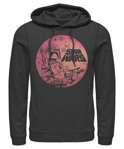 Men_s Star Wars Boba Fett Retro Circle Pull Over Hoodie