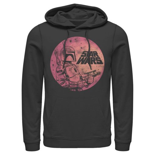 Men_s Star Wars Boba Fett Retro Circle Pull Over Hoodie