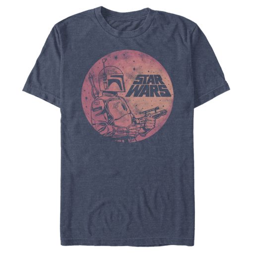 Men_s Star Wars Boba Fett Retro Circle T-Shirt