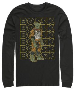 Men_s Star Wars Bossk Yellow Text Stack Long Sleeve Shirt