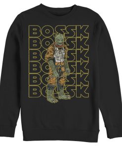 Men_s Star Wars Bossk Yellow Text Stack Sweatshirt