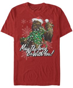 Men_s Star Wars Christmas Chewie Lights Tangle T-Shirt