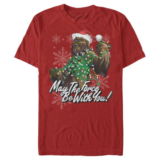 Men_s Star Wars Christmas Chewie Lights Tangle T-Shirt