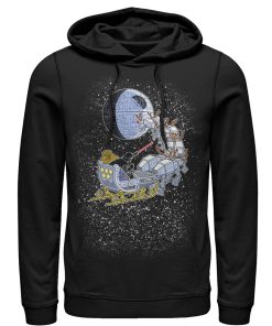 Men_s Star Wars Christmas Darth Vader Santa_s Sleigh Pull Over Hoodie