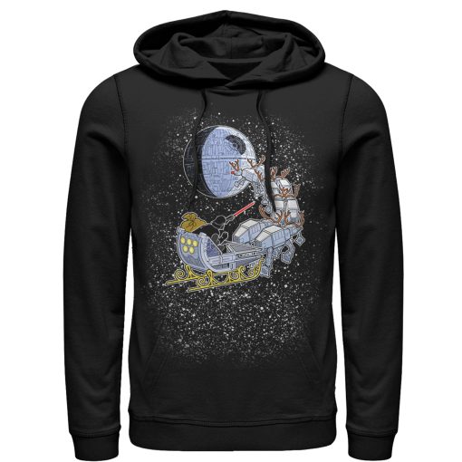 Men_s Star Wars Christmas Darth Vader Santa_s Sleigh Pull Over Hoodie