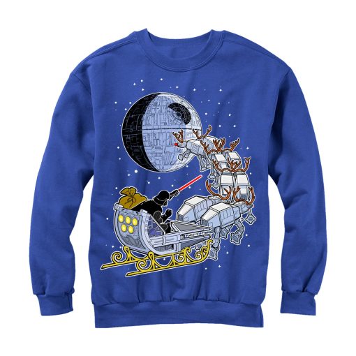 Men_s Star Wars Christmas Darth Vader Santa_s Sleigh Sweatshirt