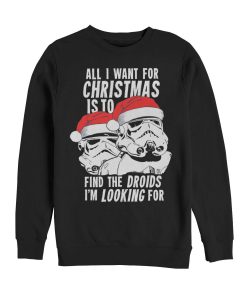 Men_s Star Wars Christmas Droids Looking Wish Sweatshirt