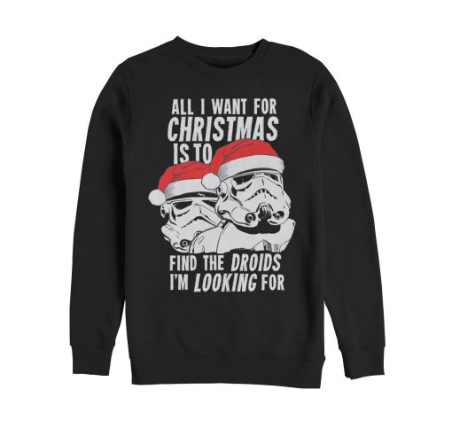 Men_s Star Wars Christmas Droids Looking Wish Sweatshirt