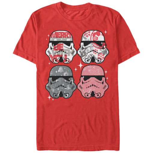 Men_s Star Wars Christmas Stormtrooper Helmets T-Shirt