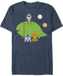 Men_s Star Wars Cute Cartoon Dewback and Friends T-Shirt