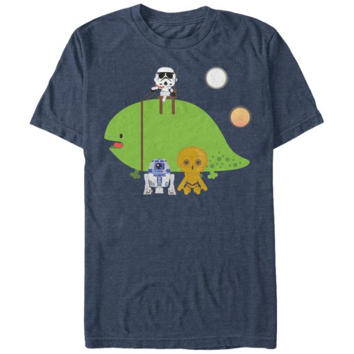 Men_s Star Wars Cute Cartoon Dewback and Friends T-Shirt