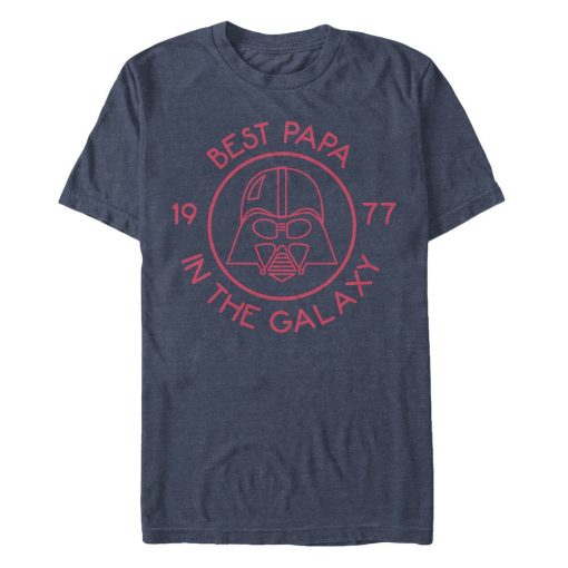 Men_s Star Wars Darth Vader Best Papa in the Galaxy 1977 T-Shirt