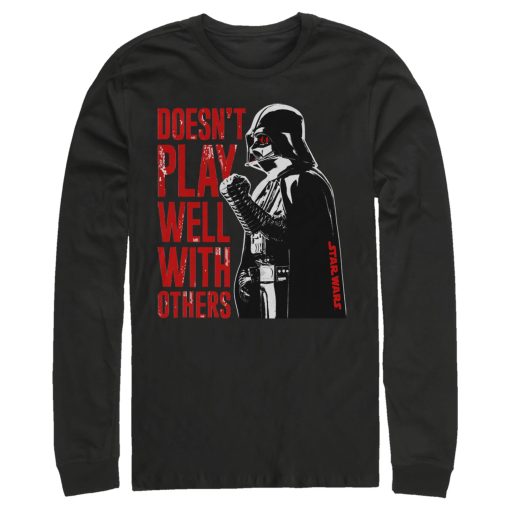 Men_s Star Wars Darth Vader Doesn_t Play Well Long Sleeve Shirt