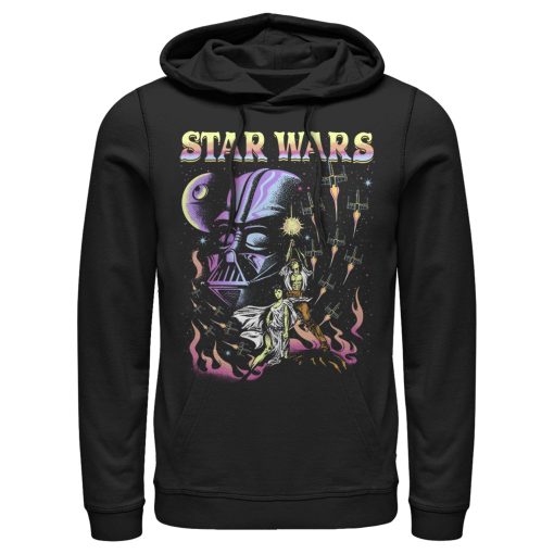 Men_s Star Wars Darth Vader Luke Skywalker Collage Pull Over Hoodie