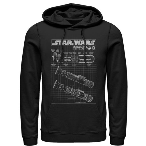 Men_s Star Wars Lightsaber Diagram Pull Over Hoodie