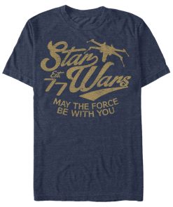 Men_s Star Wars May the Force Retro 77 T-Shirt