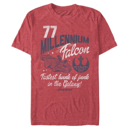 Men_s Star Wars Millennium Falcon Fastest Junk 77 T-Shirt