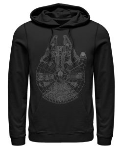 Men_s Star Wars Millennium Falcon Outline Pull Over Hoodie