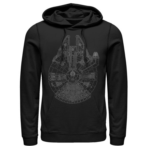 Men_s Star Wars Millennium Falcon Outline Pull Over Hoodie