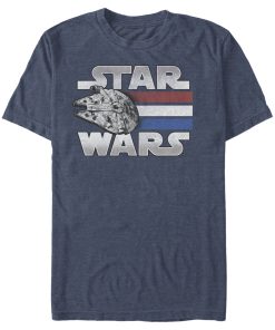 Men_s Star Wars Millennium Falcon Patriotic Stripes T-Shirt