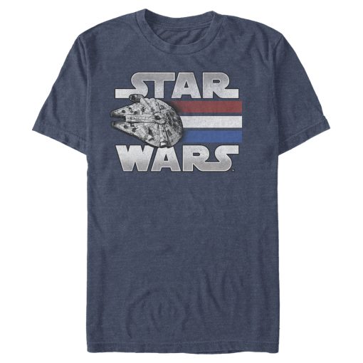 Men_s Star Wars Millennium Falcon Patriotic Stripes T-Shirt