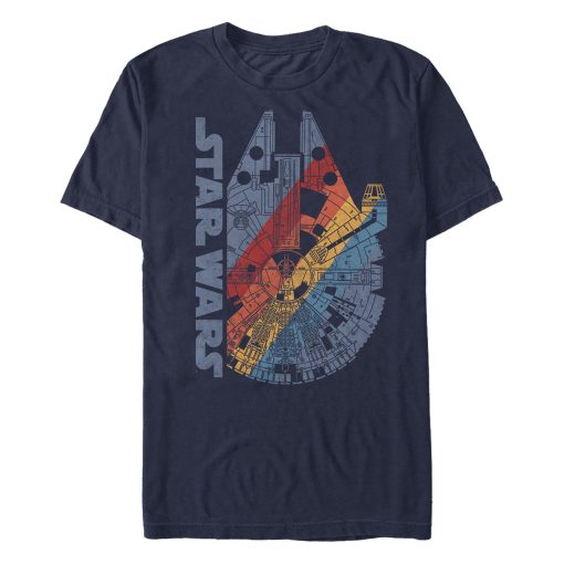 Men_s Star Wars Millennium Falcon Rainbow T-Shirt