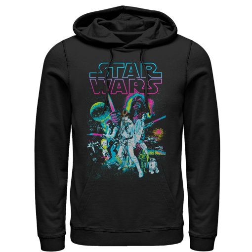 Men_s Star Wars Neon Collage Pull Over Hoodie