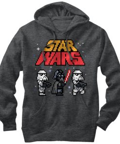 Men_s Star Wars Pixel Darth Vader and Stormtroopers Pull Over Hoodie