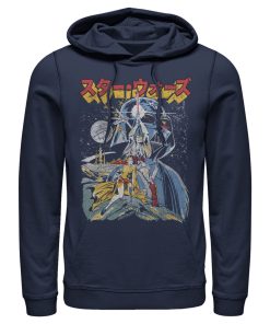 Men_s Star Wars Retro Darth Vader Kanji Poster Pull Over Hoodie