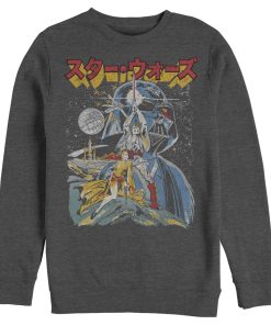 Men_s Star Wars Retro Darth Vader Kanji Poster Sweatshirt