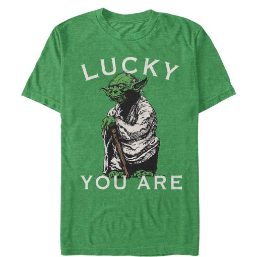 Men_s Star Wars St. Patrick_s Day Yoda Lucky You Are T-Shirt