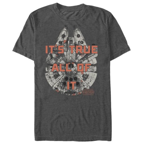 Men_s Star Wars The Force Awakens Millennium Falcon Han Solo It_s True T-Shirt