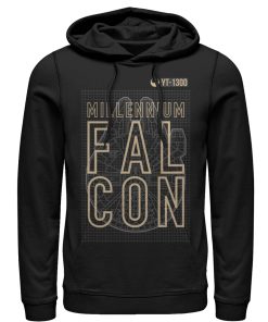 Men_s Star Wars The Force Awakens Millennium Falcon YT-1300 Pull Over Hoodie