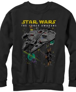Men_s Star Wars The Force Awakens Millennium Falcon and X-Wing Sweatshirt