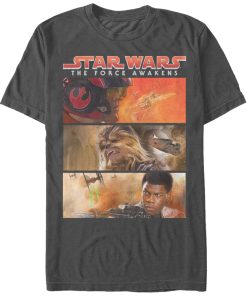 Men_s Star Wars The Force Awakens Poe Dameron, Chewbacca, and Finn T-Shirt