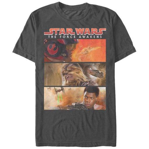 Men_s Star Wars The Force Awakens Poe Dameron, Chewbacca, and Finn T-Shirt