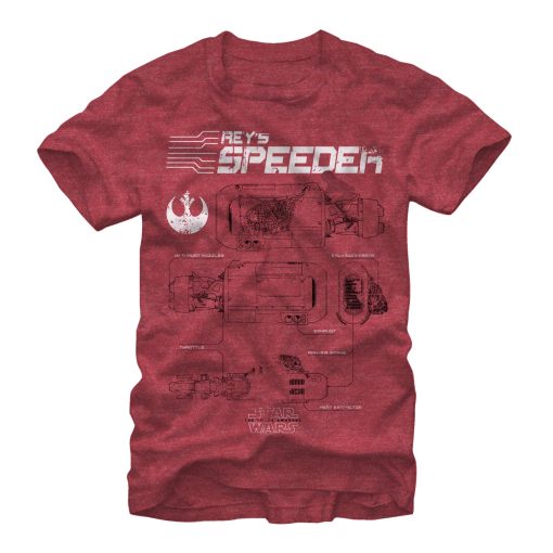 Men_s Star Wars The Force Awakens Rey_s Speeder Schematics T-Shirt