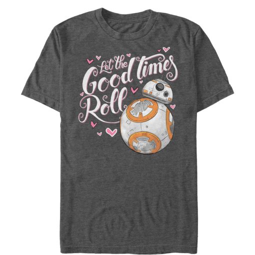 Men_s Star Wars The Force Awakens Valentine BB-8 Good Times Roll T-Shirt