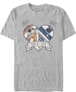 Men_s Star Wars The Force Awakens ValentineCute Droid Heart T-Shirt