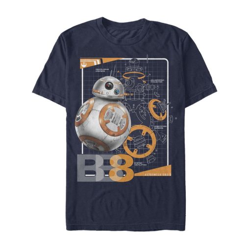 Men_s Star Wars The Last Jedi BB-8 Schematics T-Shirt