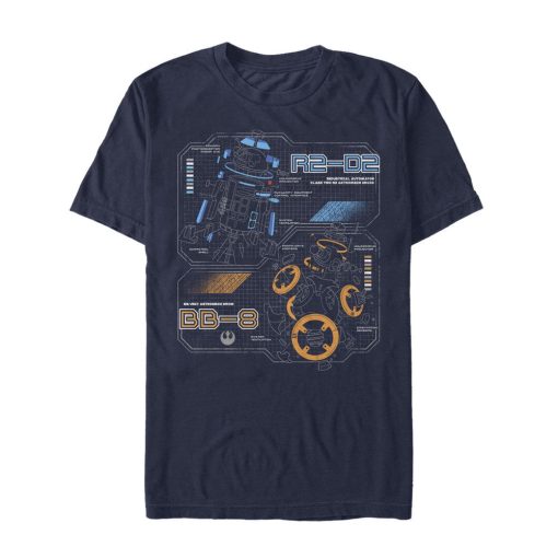 Men_s Star Wars The Last Jedi Droid Schematics T-Shirt