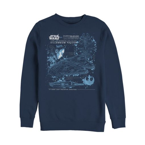 Men_s Star Wars The Last Jedi Millennium Falcon Plans Sweatshirt