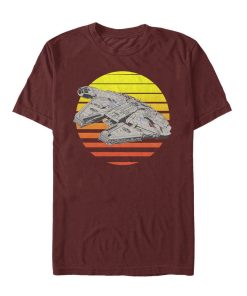 Men_s Star Wars The Last Jedi Millennium Falcon Sunset T-Shirt