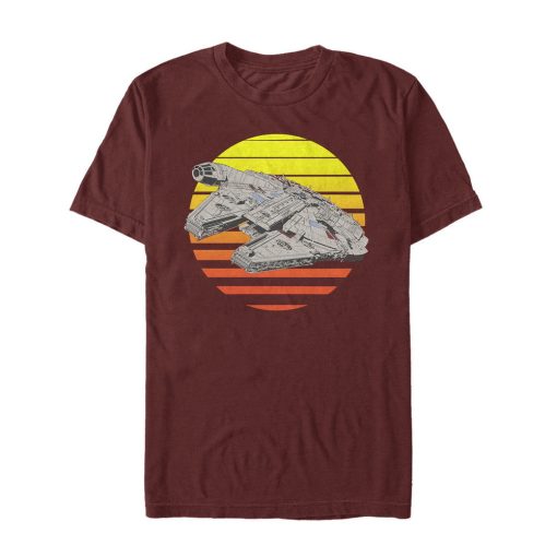 Men_s Star Wars The Last Jedi Millennium Falcon Sunset T-Shirt