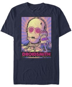 Men_s Star Wars The Rise of Skywalker C-3PO & Babu Frik Neon T-Shirt